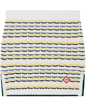 CASABLANCA Striped Knit Skirt - Gray
