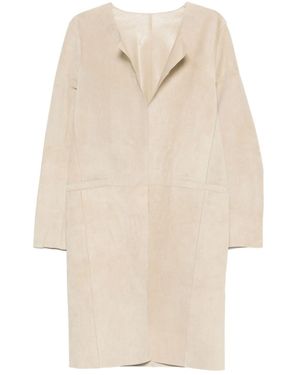 TOTEME Suede Lederen Jas - Naturel