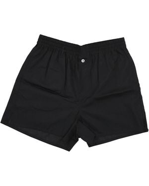 LA ROSE Katoenen Short Met Knopen - Zwart