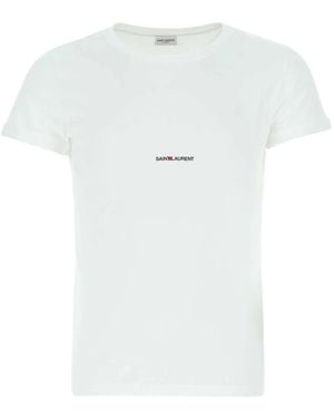 Saint Laurent Crew Neck T Shirt - White