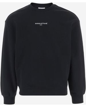 Maison Kitsuné Katoenen Sweatshirt Met Logo Van Maison Kitsune - Blauw