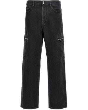 Givenchy Black Stretch Denim Cargo Jeans