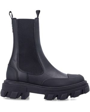 Ganni Cleated Mid Chelsea Boots - Blau