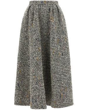 Alessandra Rich Falda de tweed de - Gris