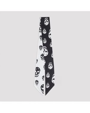 McQueen Alexander Mc Queen Totenkopf-Bandschal - Weiß