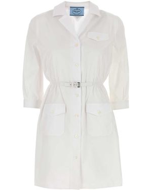 Prada Poplin Mini Dress - White