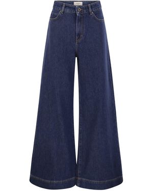 Weekend by Maxmara Wide-Leg Cotton Denim Jeans - Blue