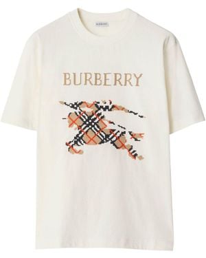 Burberry Logo Cotton T Shirt - White