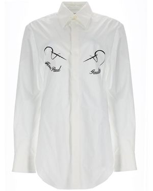 Jean Paul Gaultier Buttoned Graphic Shirt - Gray