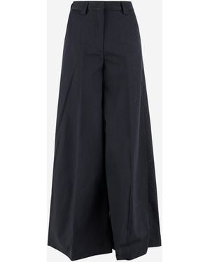 THE LATEST De Nieuwste Stretch Cotton Palazzo Broek - Blauw