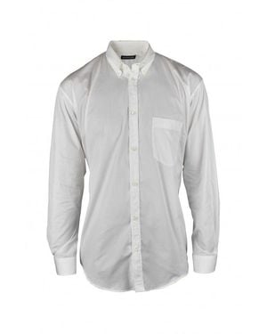 Balenciaga Oversized Logo Cotton Shirt - Grey