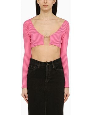 Jacquemus La Maille Pralu Cropped Cardigan - Pink