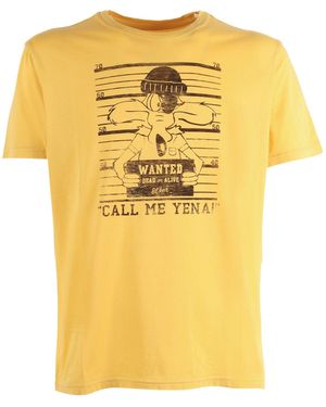 Bl'ker T Shirt Mc Grafica "Wanted" - Yellow