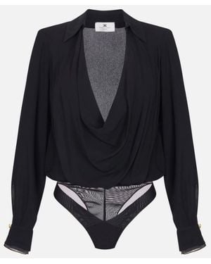 Elisabetta Franchi Viscose Georgette Bodysuit - Blue
