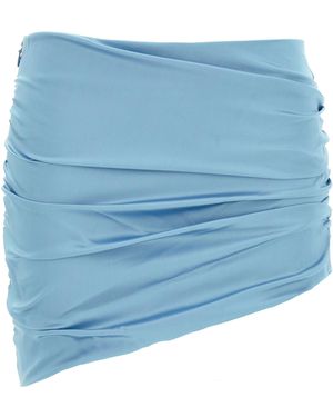 Alessandra Rich Satin Mini Rok - Blauw