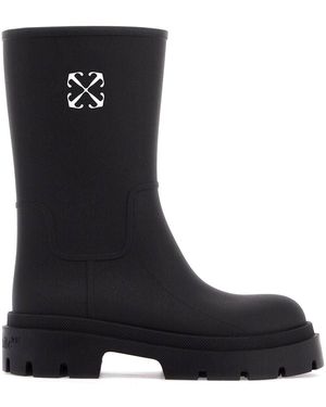 Off-White c/o Virgil Abloh "Neustart von Arrow Regenstiefeln" - Schwarz