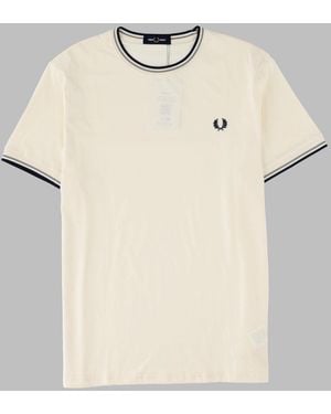 Fred Perry T Shirt Con Logo - Natural