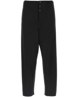 Saint Laurent Midnight Crepe Satin Pant - Black