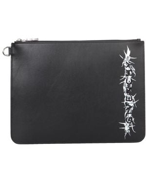 Givenchy Logo-Print Pouch Bag - Grey