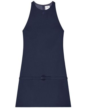 Courreges Minikleid Mit Gürtel - Blau