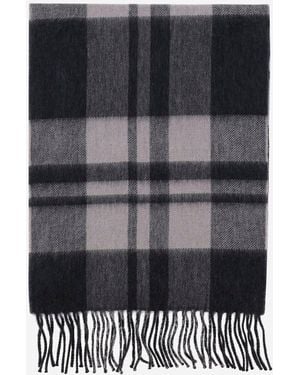 Alex Begg Cashmere Scarf With Check Pattern - Black