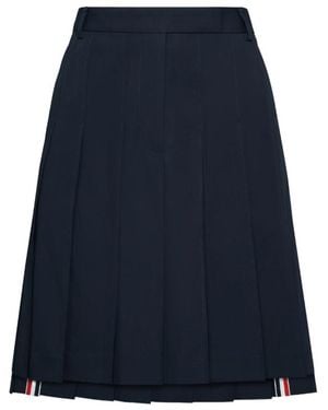 Thom Browne Bermuda-Faltenrock mit Vorderschlitz und GG-Details aus knitterfreiem Baumwollanzug - Blau