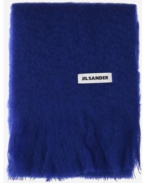 Jil Sander Mohairmix Sjaal - Blauw