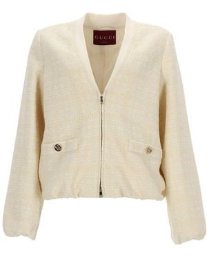 Gucci Plaid Jacket - Natural
