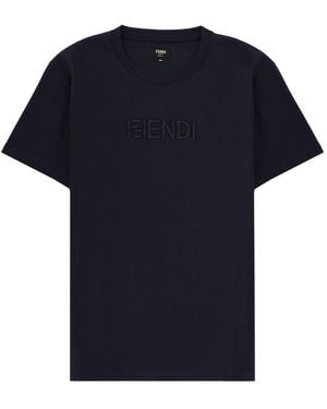 Fendi T Shirt Con Logo 3 D - Black