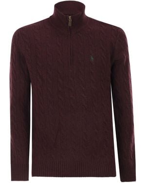 Polo Ralph Lauren Wool And Cashmere Cable Knit Sweater - Red