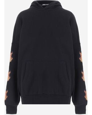 Just Cavalli Sudadera de algodón con strass de - Azul
