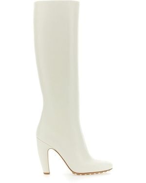 Bottega Veneta Chalk Leather Canalazzo Boots - White