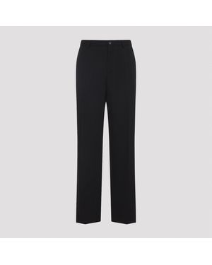 Balenciaga Flat Front Trousers - Black