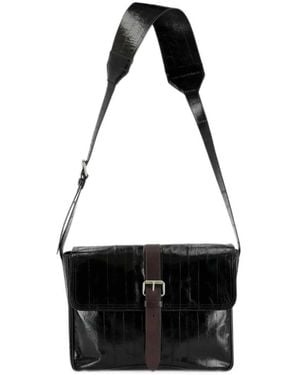Dries Van Noten Leder-Umhängetasche - Schwarz