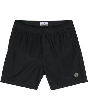 Stone Island Badeshorts Mit Kompass-Patch - Schwarz