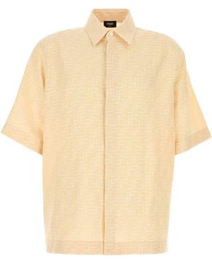 Fendi Cream Linen Blend Shirt - Natural