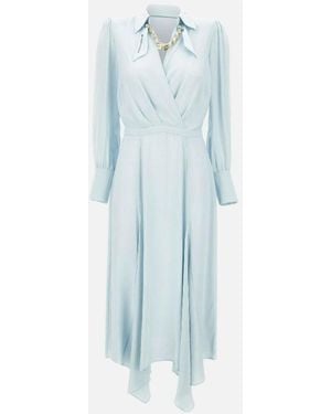 Elisabetta Franchi Kleid mit Juwelenschal - Blau