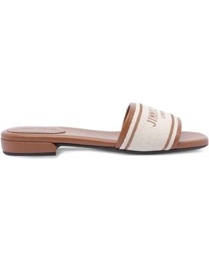 Jimmy Choo Joa Flat Canvas Flat Sandals - Pink