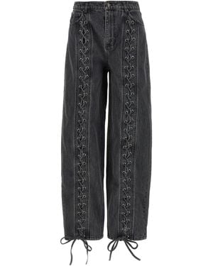 ROTATE BIRGER CHRISTENSEN 'Denim Laced Leg' Jeans - Black