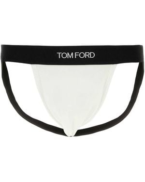 Tom Ford Stretch Cotton Jockstrap - White