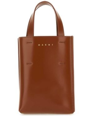 Marni Leather Nano Museo Handbag - Brown