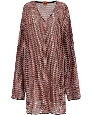 VITELLI 'Wave Jacquard' Pullover - Braun