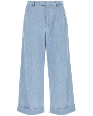 Valentino Garavani Light Denim Wide-Leg Jeans - Blue
