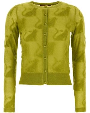 MM STUDIO Pistachio Nylon Blend Alvaro Cardigan - Green