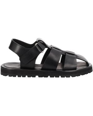 Studio Nicholson Calf Leather Micro Rubber Sandals - Black