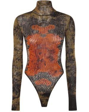 Jean Paul Gaultier Graphic Print Bodysuit - Multicolor