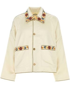 Bode Ivory Satin Candyfloss Jacket - Natural