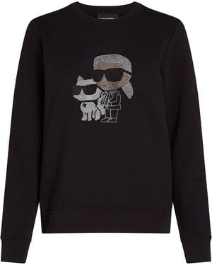 Karl Lagerfeld Ikonik Karl Strass-Pullover - Schwarz