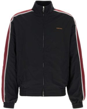 Versace Nylon Embroidered Blouson Jacket - Black