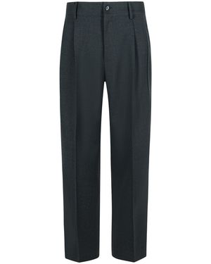 Dolce & Gabbana Gray Virgin Wollhose - Blau